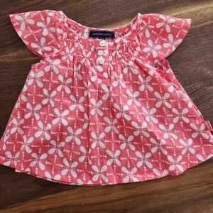 ❤️ 3/$15! Pumpkin Patch Pink and White Flutter Sleeve Blouse